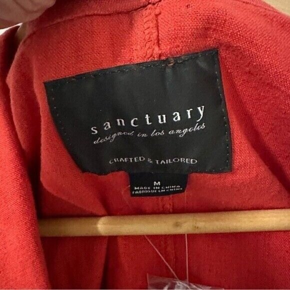 Sanctuary Red Tigerlily Linen Button Blaze Women’s Size Medium NWT - Picture 9 of 11